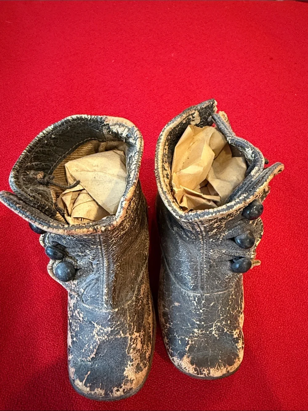 Kids  true Vintage-Style Button leather  Boots  Edwardian WW1 era 1901-1919